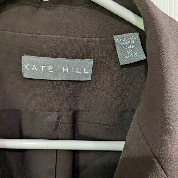 Kate Hill Women's Blazer, Size 12, Brown, Single Breasted, Notch Collar, Pockets - Picture 7 of 15